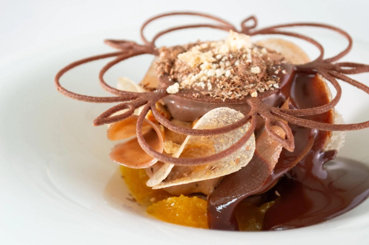 デコポンとチョコレートのデザート