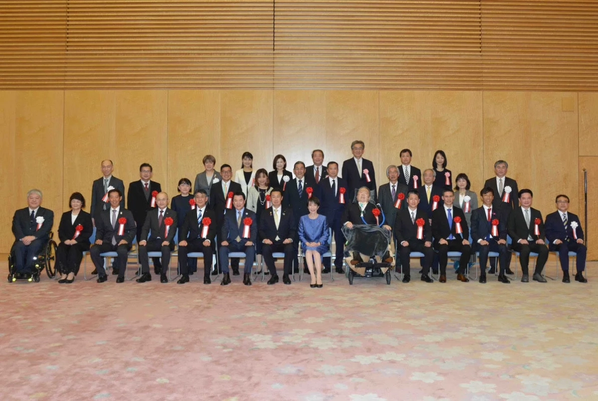 内閣総理大臣表彰の様子