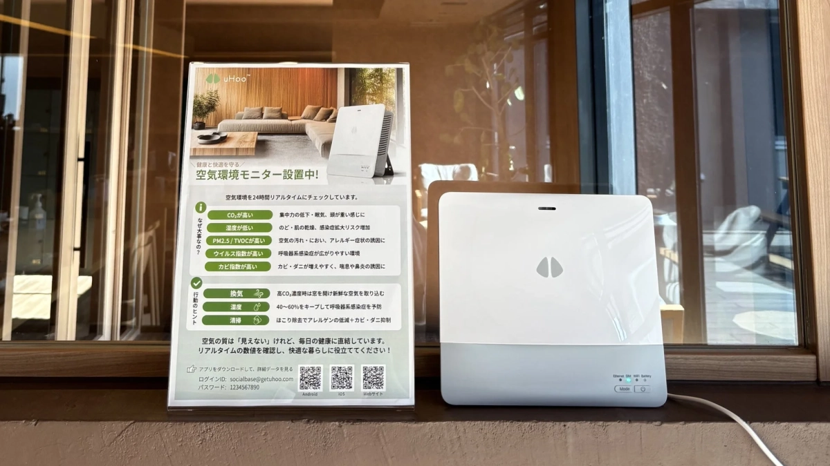 uHoo空気環境モニターの説明パネル