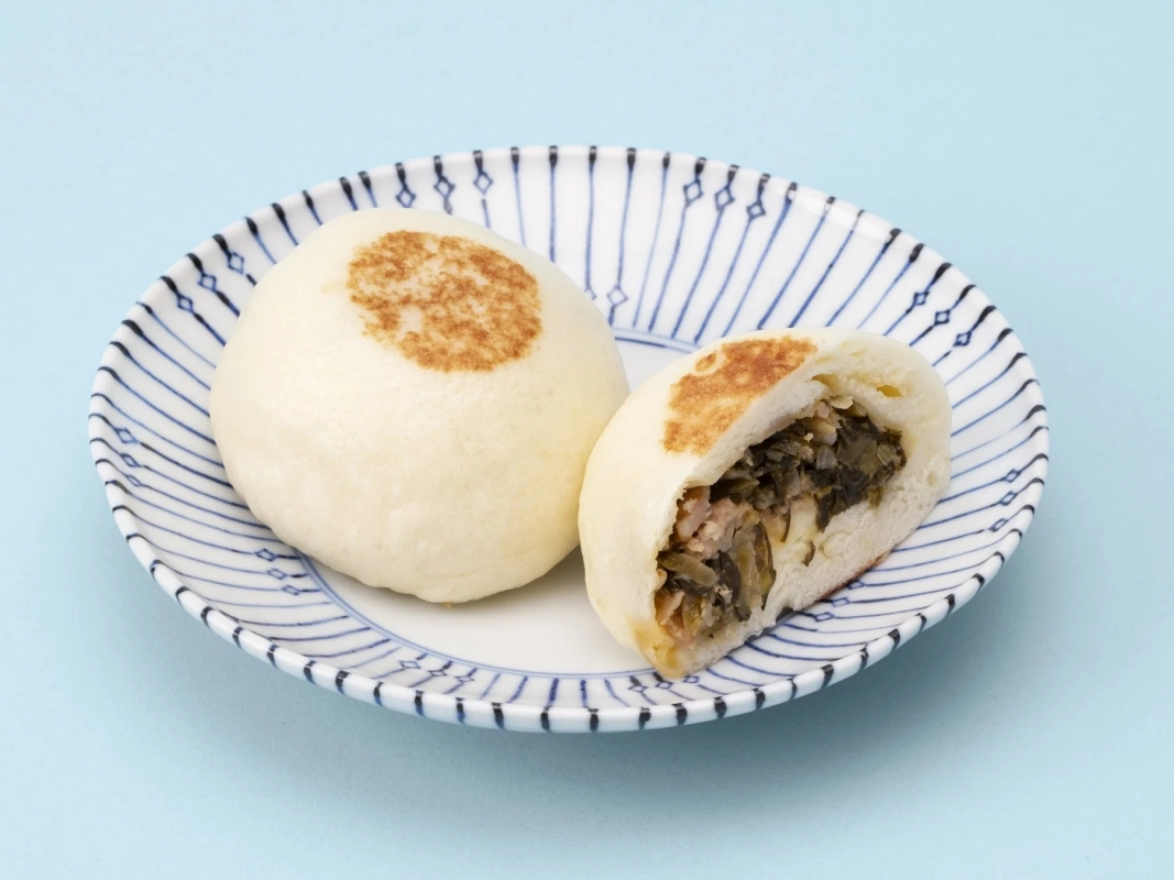 深谷ねぎと高菜の焼きまんじゅう