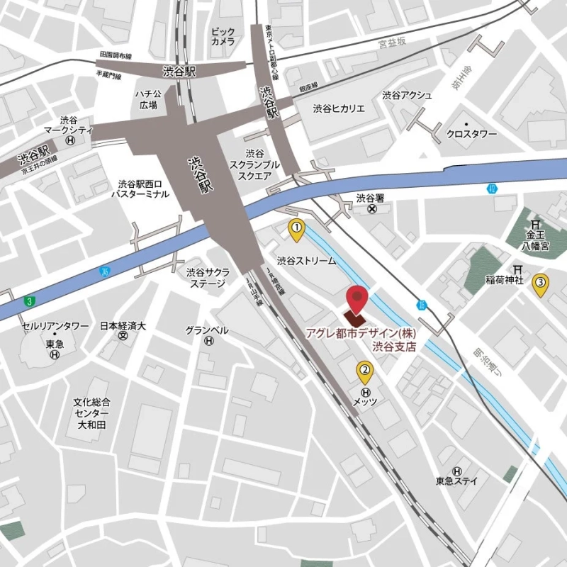 渋谷駅周辺の地図