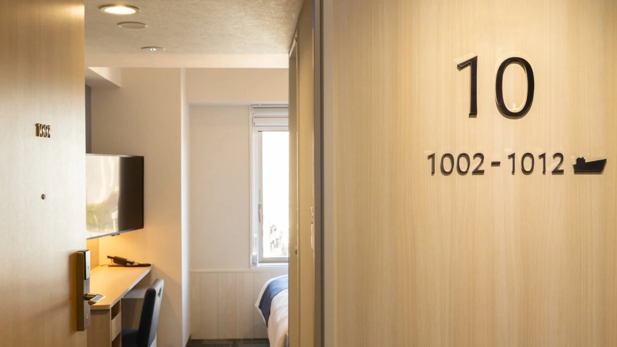 ホテルの客室の入り口付近