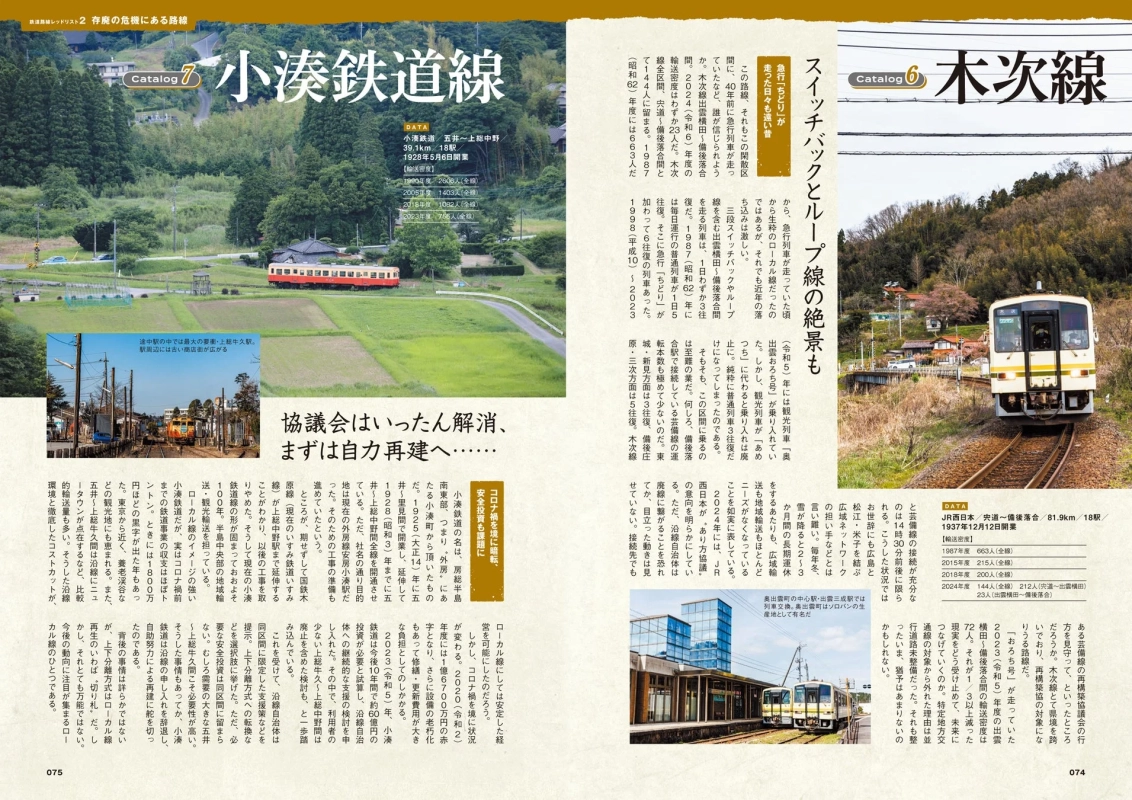 小湊鉄道線と木次線