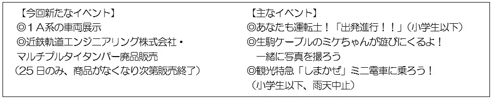 鉄道イベントの案内