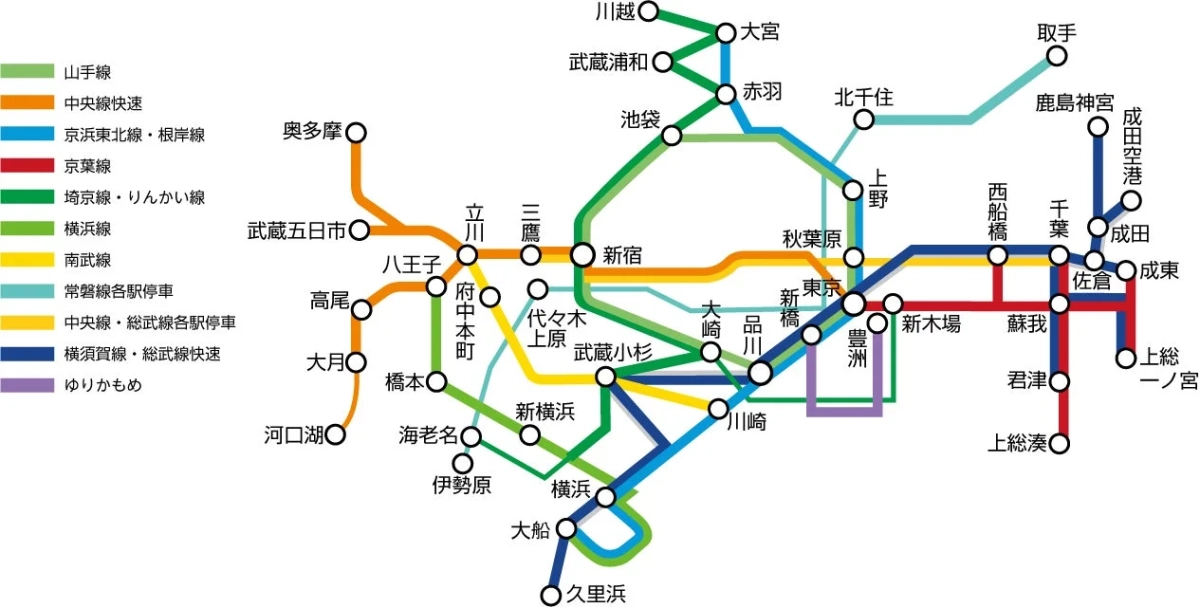 TRAIN TV放映路線図