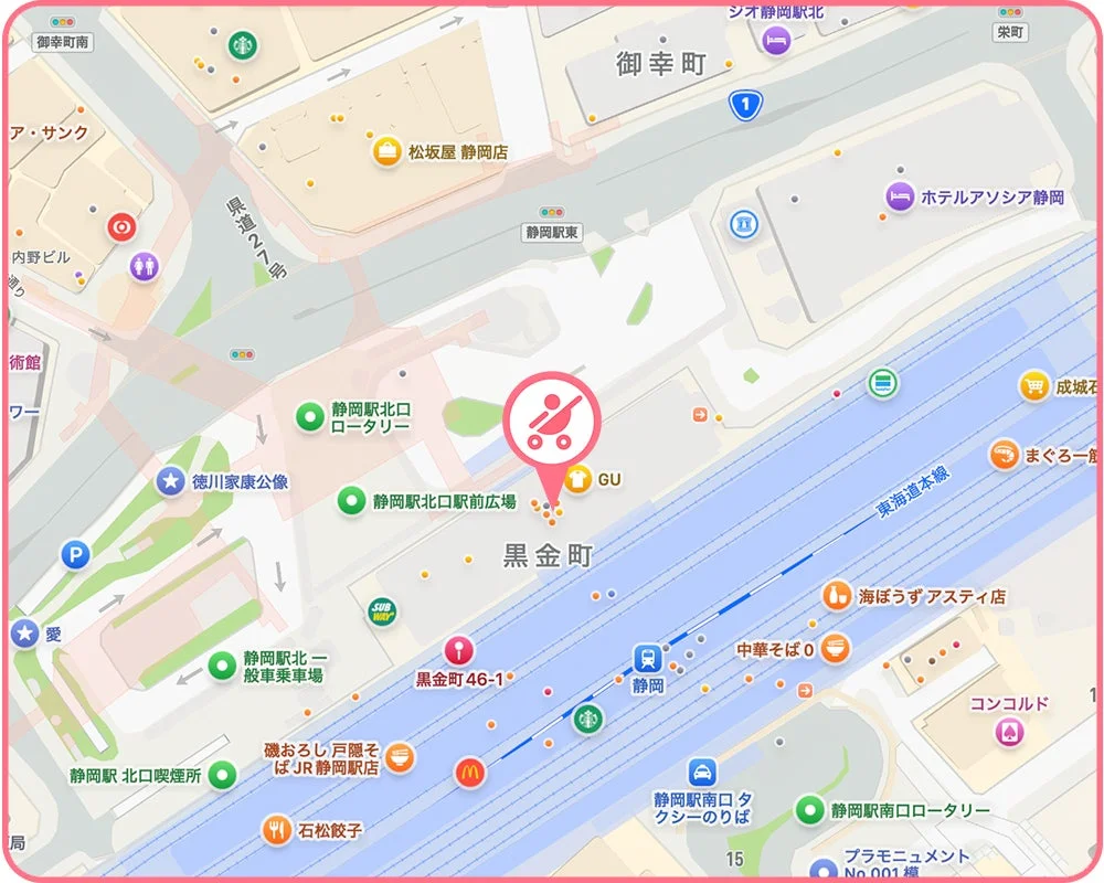 JR静岡駅 1階コンコース周辺マップ