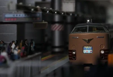 特急「やまびこ」の鉄道模型ジオラマ