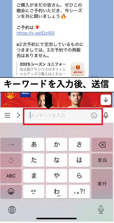 キャンペーン応募画面のイメージ