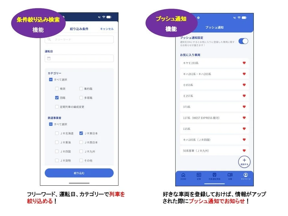 検索・通知機能