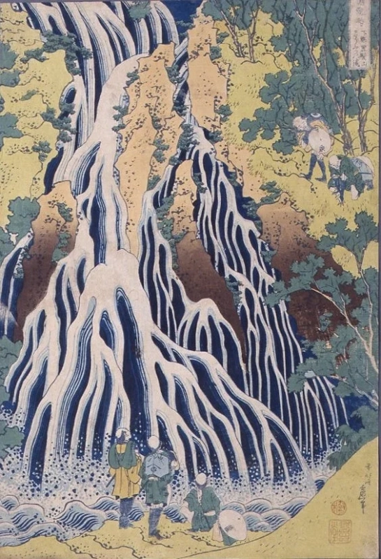 葛飾北斎の浮世絵「諸国瀧廻り 東都葵ヶ岡のうらご瀧」