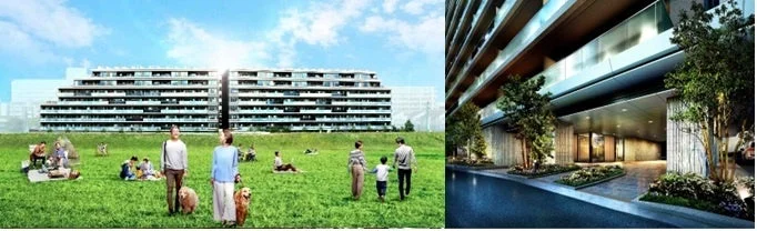 マンション外観とエントランス