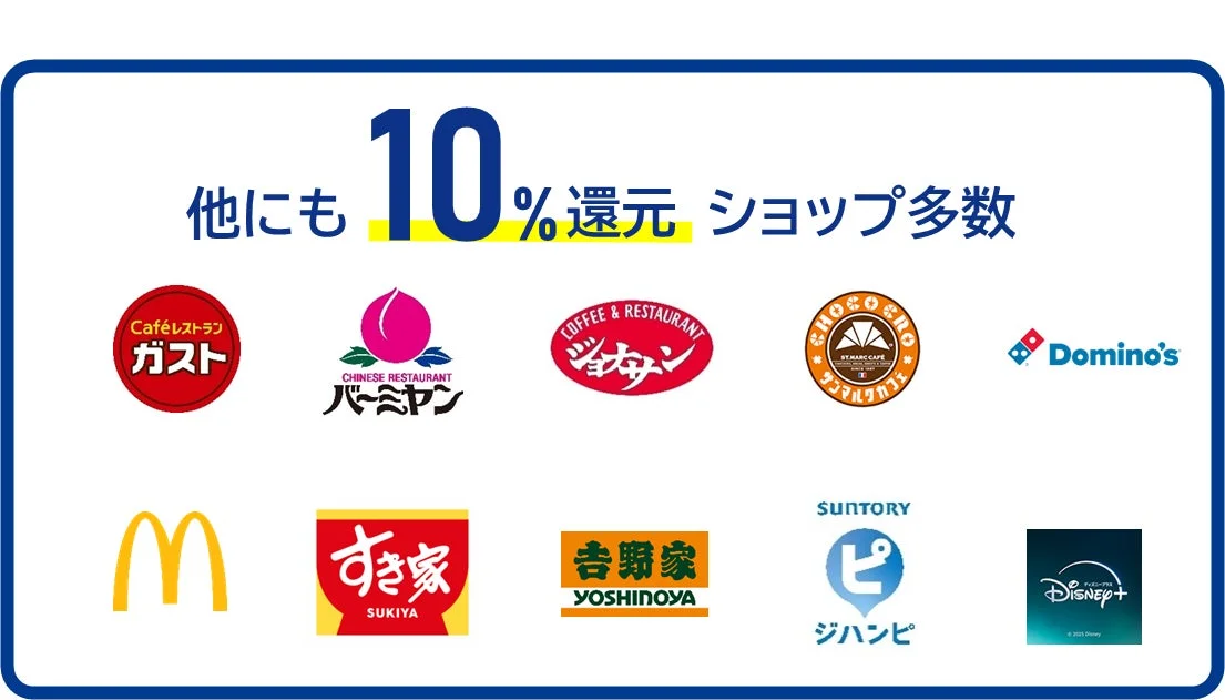 他にも 10%還元 ショップ多数