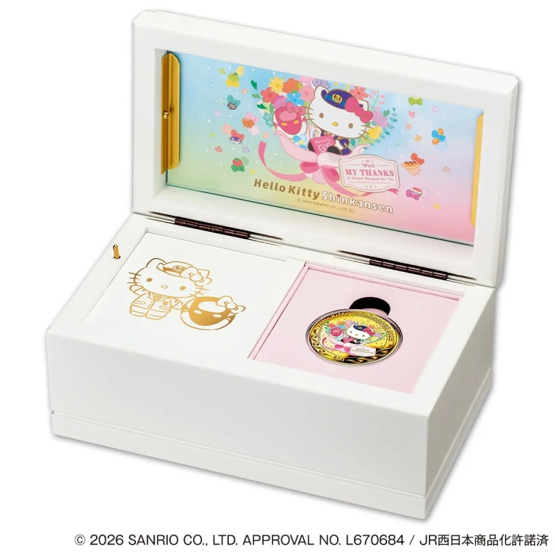 ハローキティ新幹線記念品オルゴールボックス