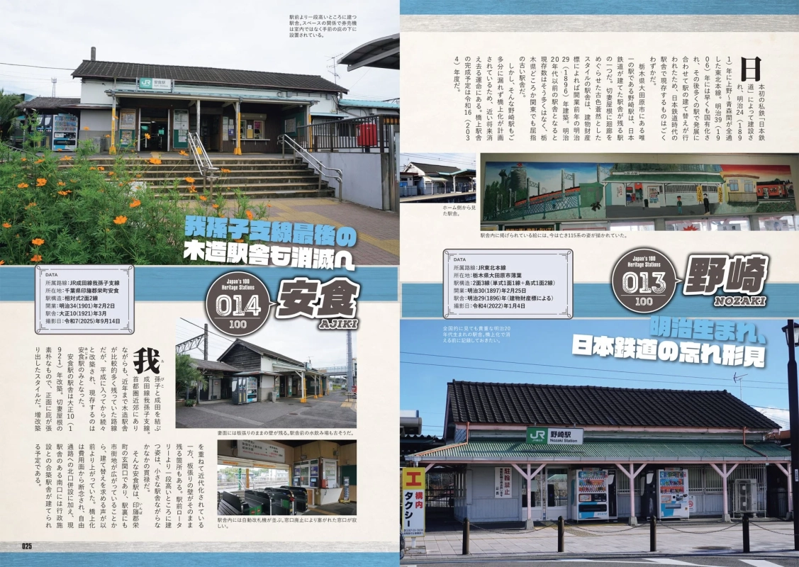 安食駅と野崎駅の誌面イメージ