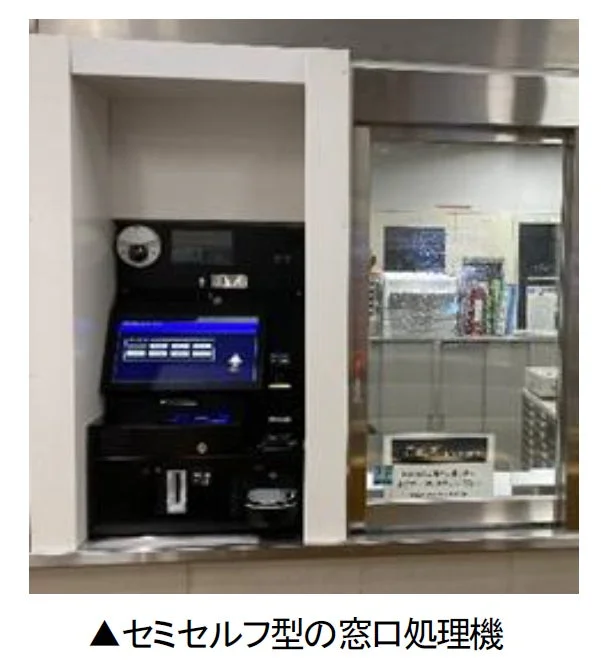 セミセルフレジ型の窓口処理機