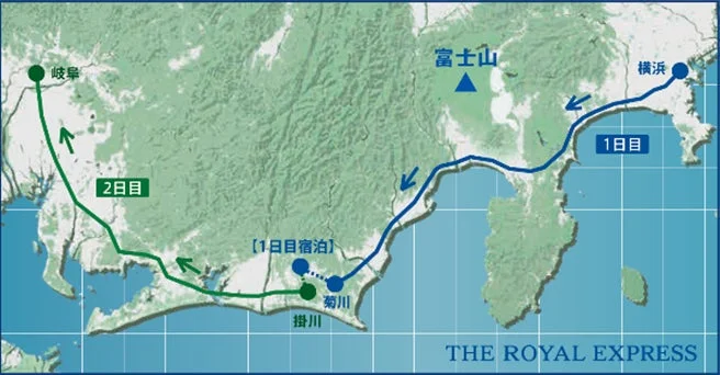 東海道・富士の旅横浜発ルートマップ
