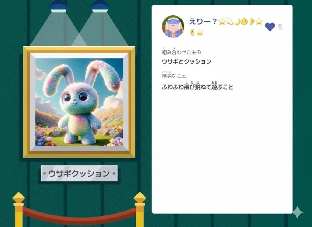 AIで生成されたキャラクターの展示
