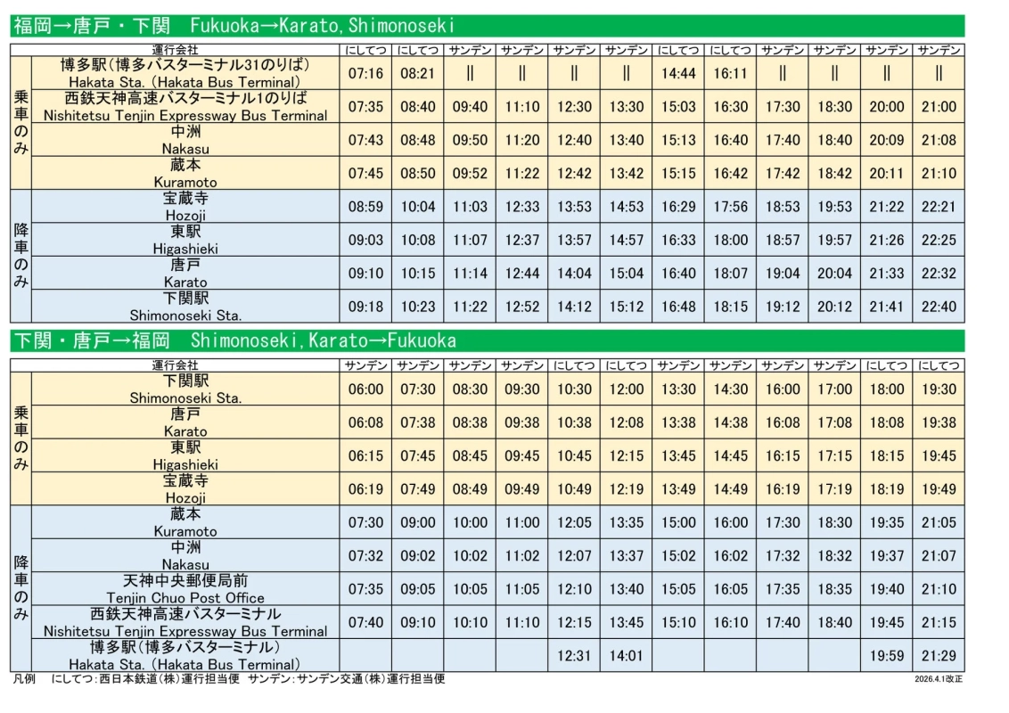 ふくふく号時刻表