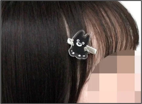 前髪クリップの使用イメージ（髪）
