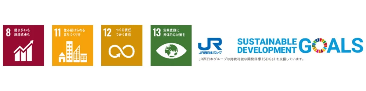 JR西日本グループが持続可能な開発目標（SDGs）を支援していることを示す画像