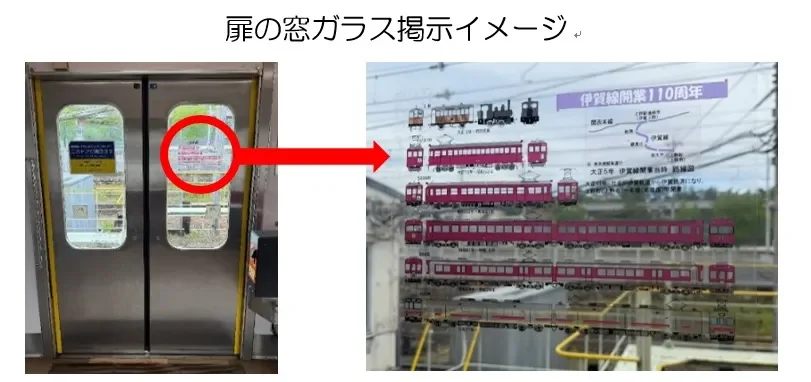電車窓ガラスのAR表示イメージ