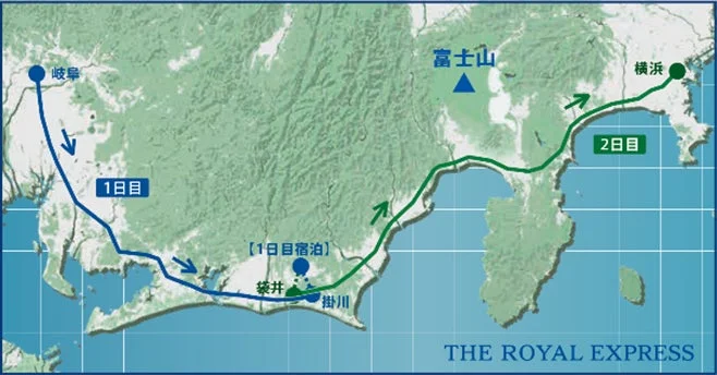 東海道・富士の旅岐阜発ルートマップ