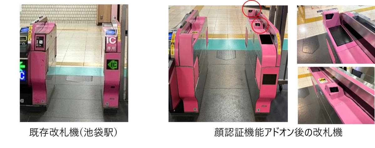 既存改札機(池袋駅) IC 専用 IC 顔認証機能アドオン後の改札機