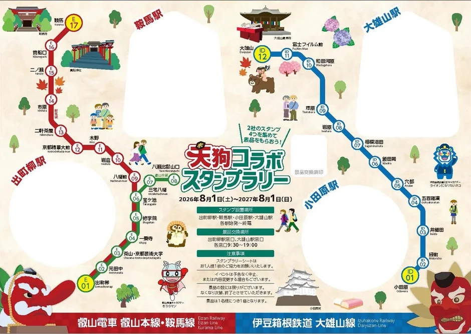 天狗コラボスタンプラリー案内マップ