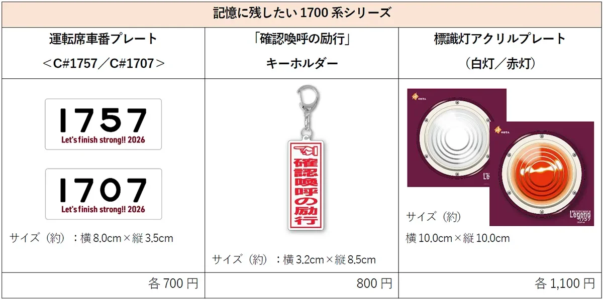 運転席車番プレートなどのグッズ