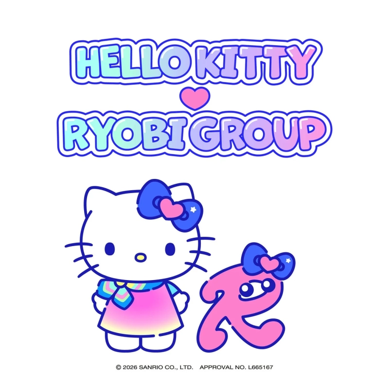 ハローキティとRちゃんのイラスト