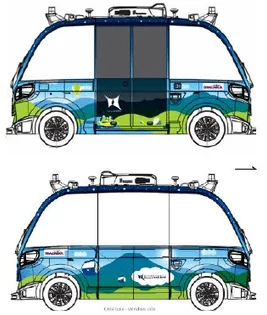 自動運転バスの側面図