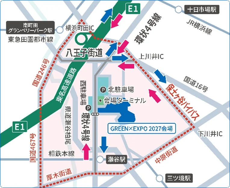 来場者交通の集中が想定される範囲