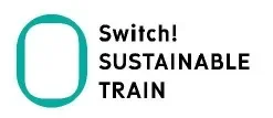 「Switch! SUSTAINABLE TRAIN」という文字と、環境に配慮した鉄道を連想させるロゴ