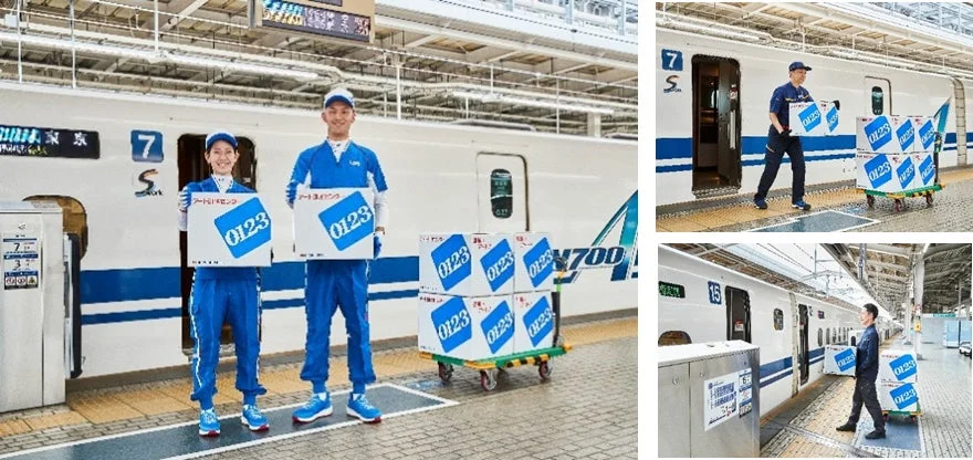 新幹線ホームでの荷物運搬イメージ