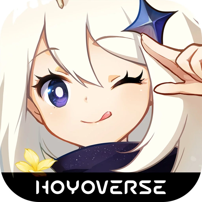 HOYOVERSEロゴとパイモン
