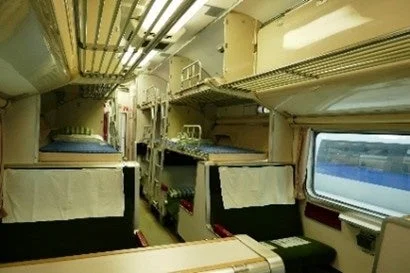 寝台列車の客室内部
