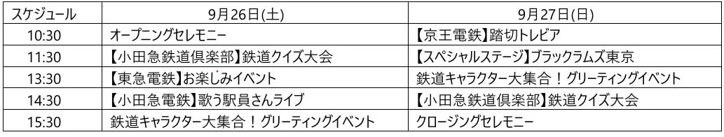 お楽しみステージイベント タイムスケジュール