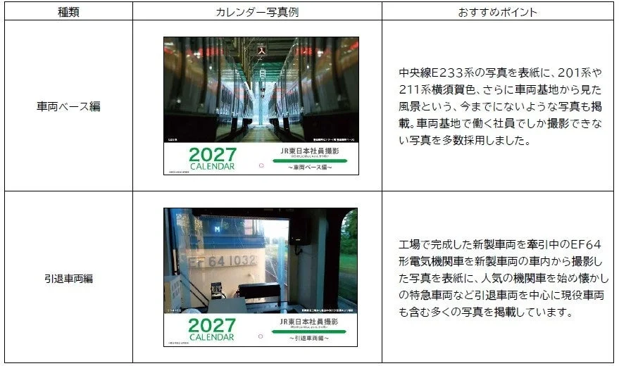 カレンダー写真例とおすすめポイント